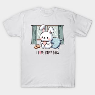 I Love Rainy Days. Cozy Rabbit. T-Shirt